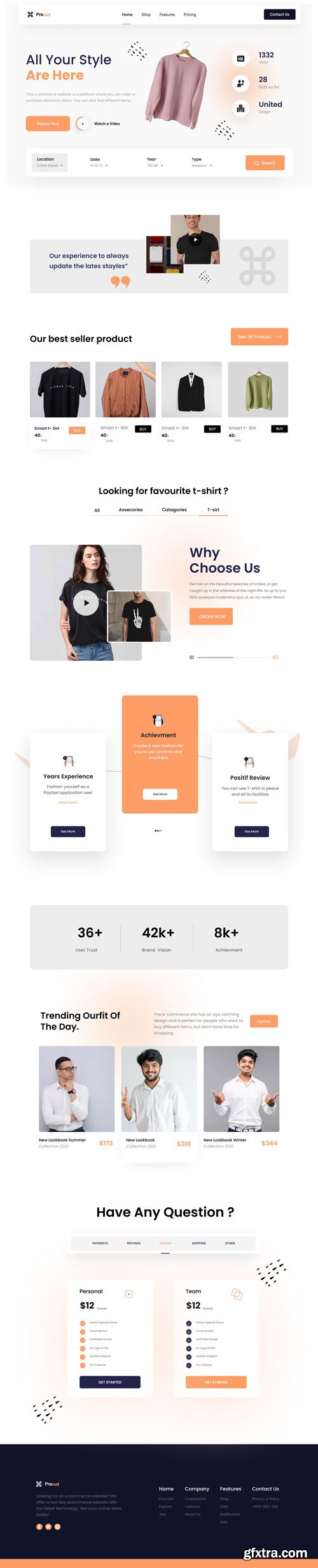 UIHUT - Ecommerce Landing Page