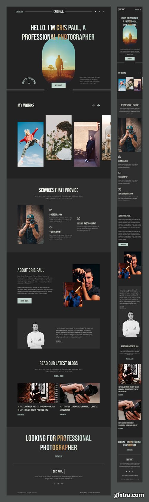 UIHUT - Cris Paul Photography Portfolio Website