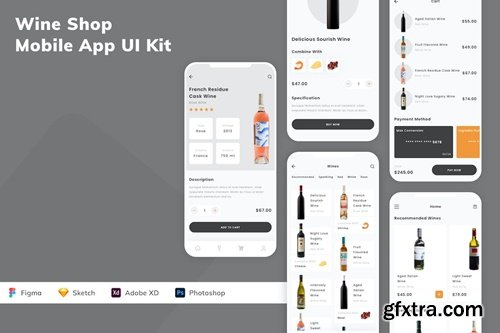 Wine Shop Mobile App UI Kit 95FS6HD