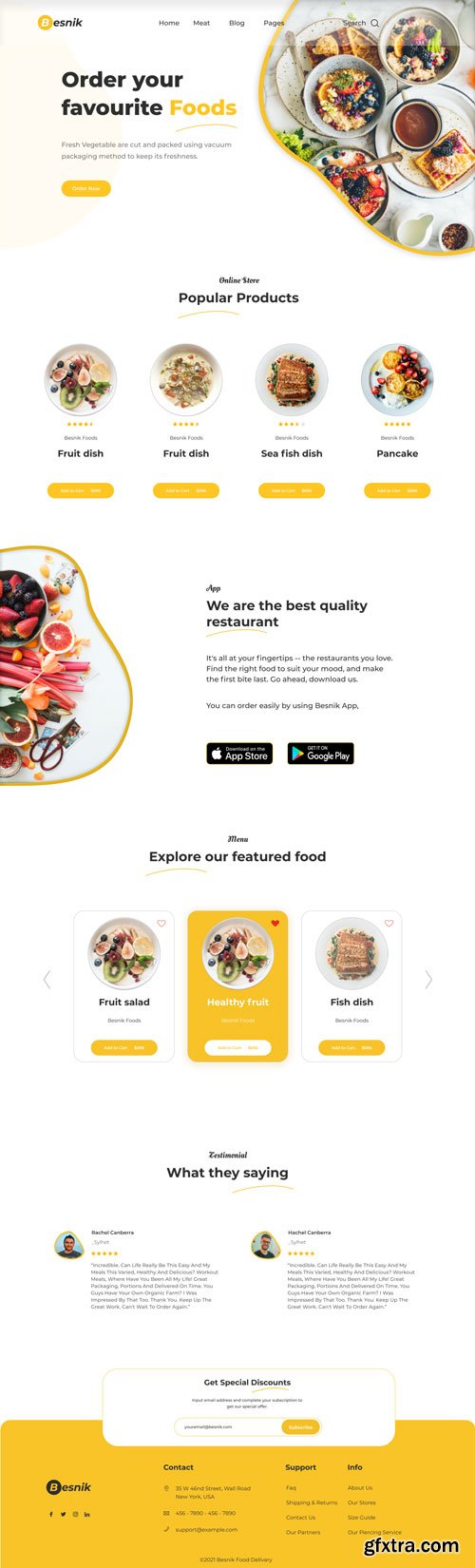 UIHUT - Best Food Delivery Landing Page