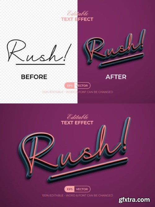 Rush 3D Text Effect Style