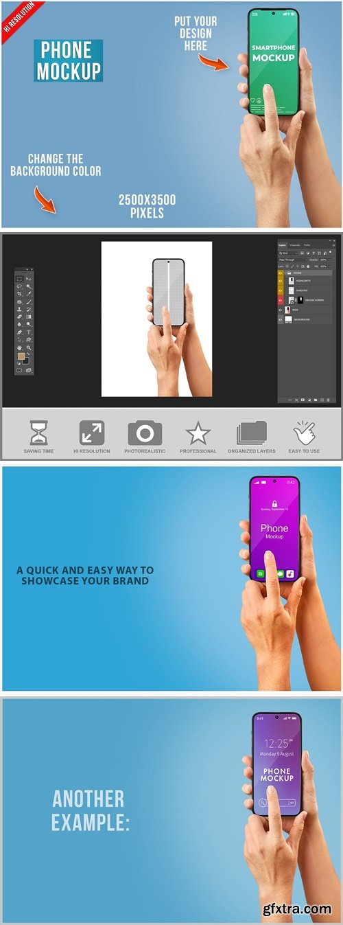 Phone Mockup in Women Hand Template 49SVSRW