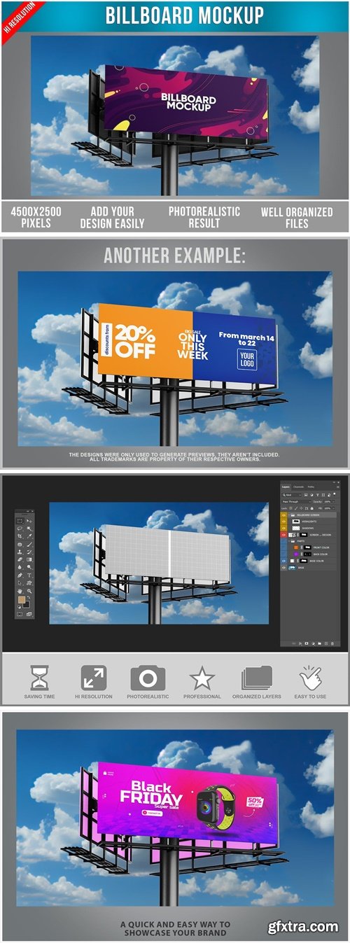 Billboard Mockup with Sky in the Background JD49UPD