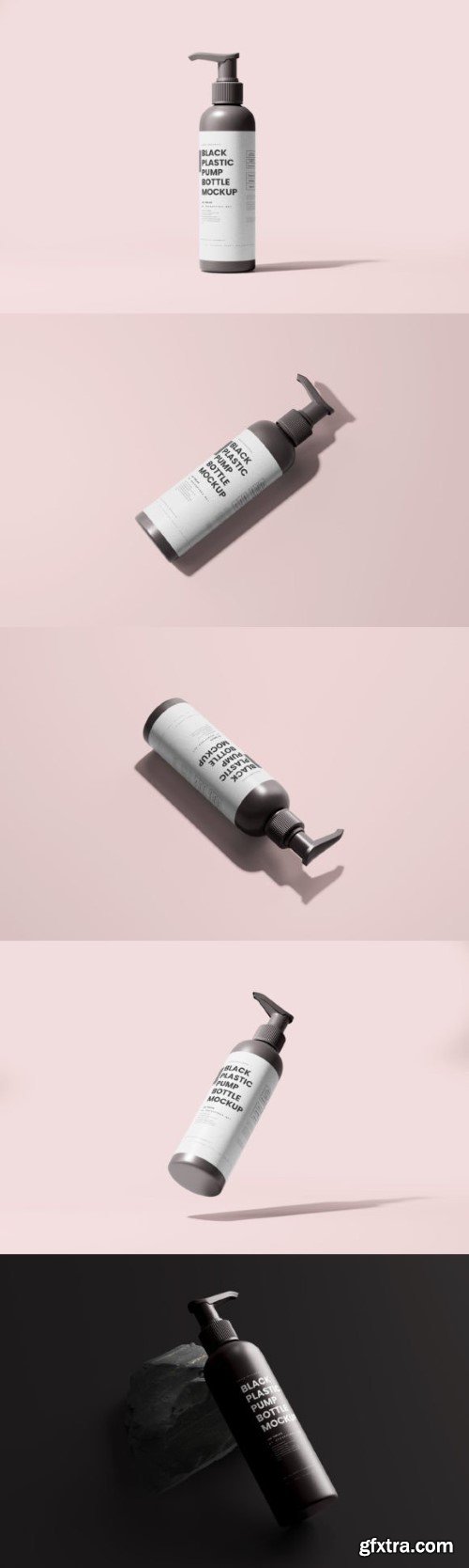 Black Plastic Pump Bottle Mockup