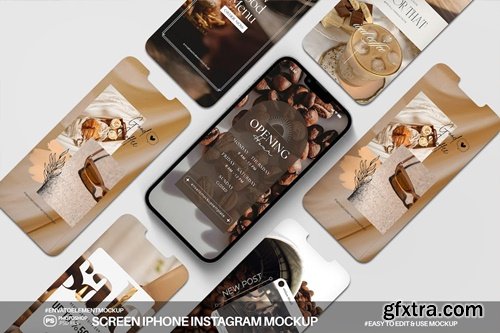 Screen Phone Instagram Mockup JYECJ2D