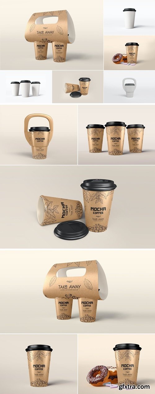 Takeaway Coffee Cup Mockup set JJYVTJS