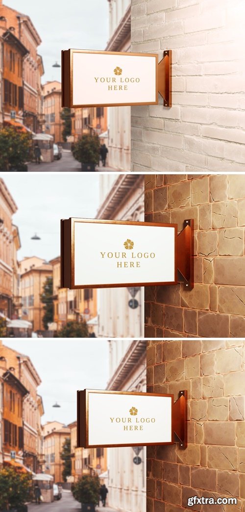 Signboard Copper Logo Mockup VC6CSEB