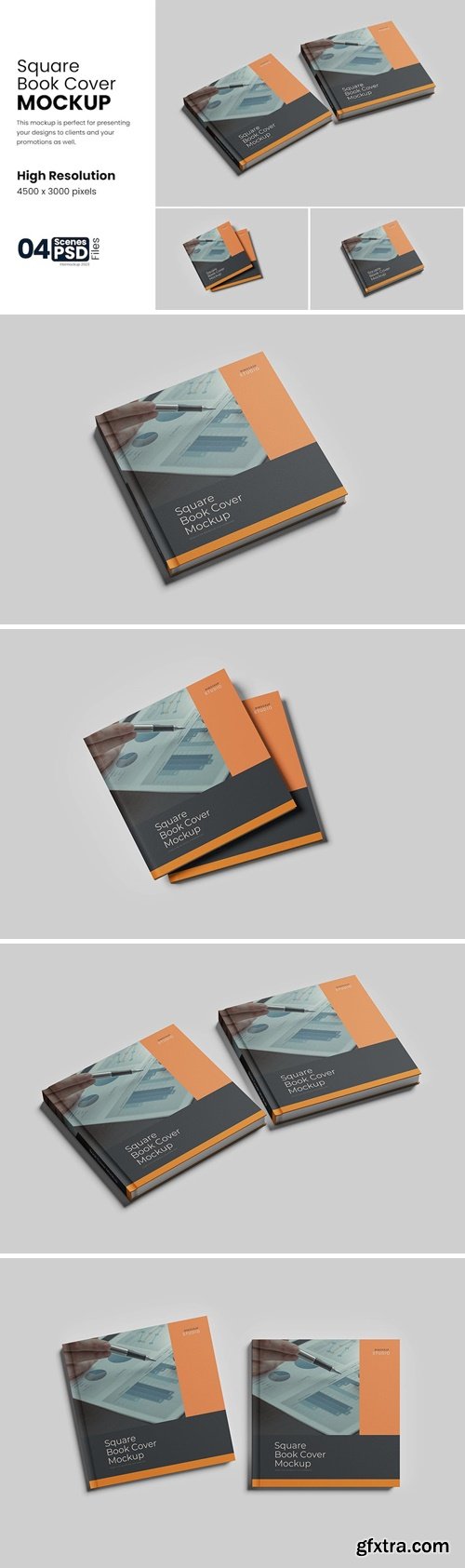 Square Book Cover Mockup 6ZPBAHP