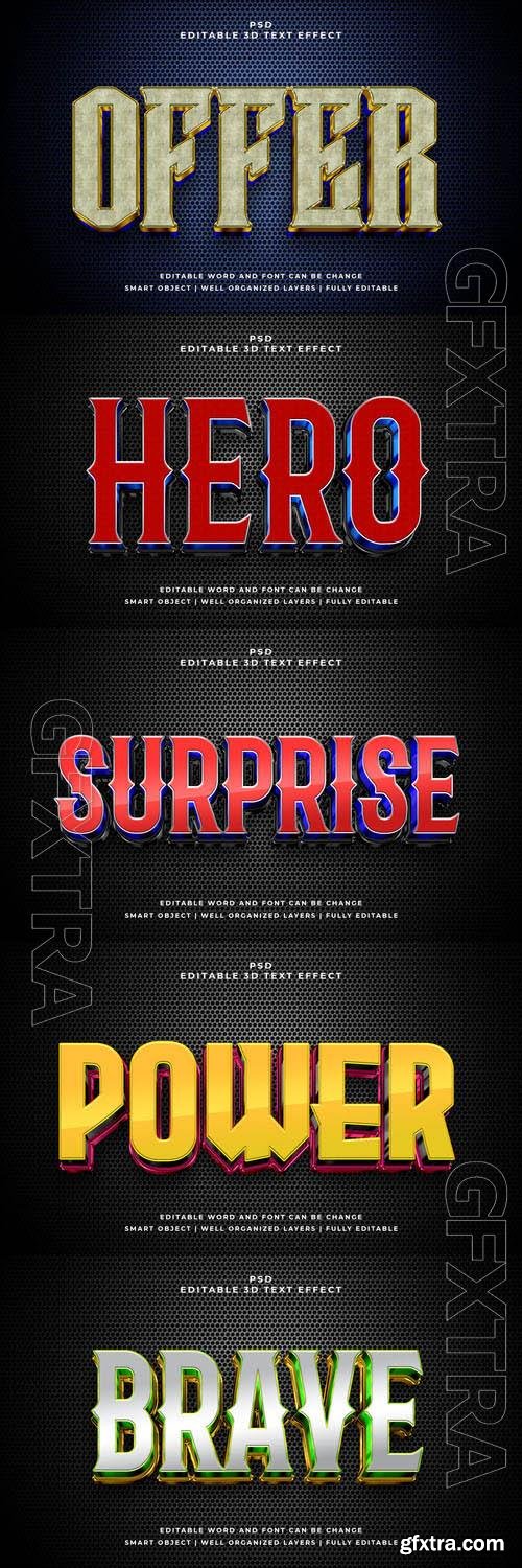 Psd style text effect editable set vol 312 