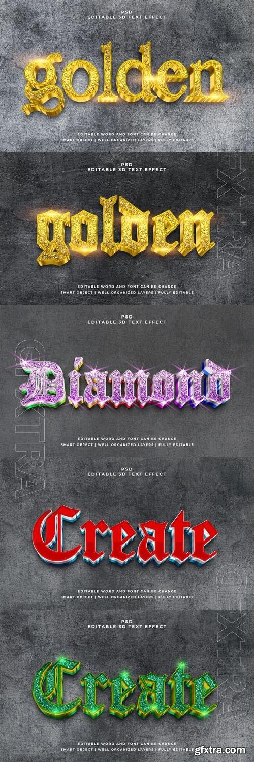 Psd style text effect editable set vol 313 