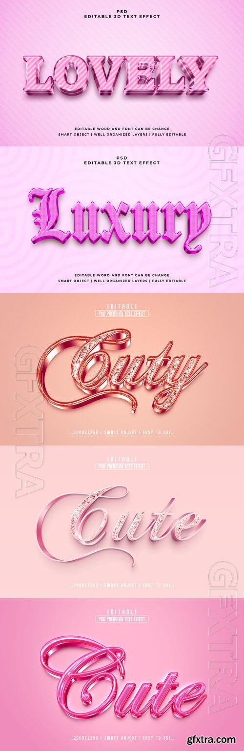 Psd style text effect editable set vol 315 