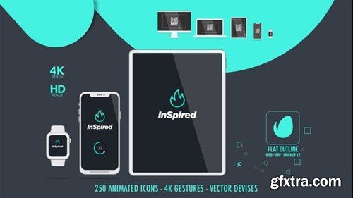 Videohive Flat Outline Web App Mock-Up v2 18132775