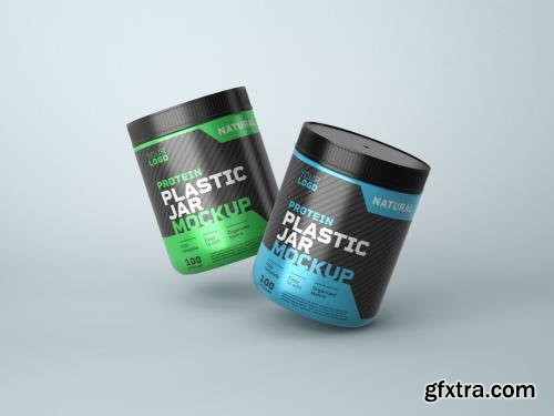 Food Supplement Plastic Jar Mockup 380391891