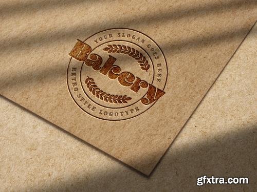 Debossed Logo Mockup on Kraft Paper 372781010