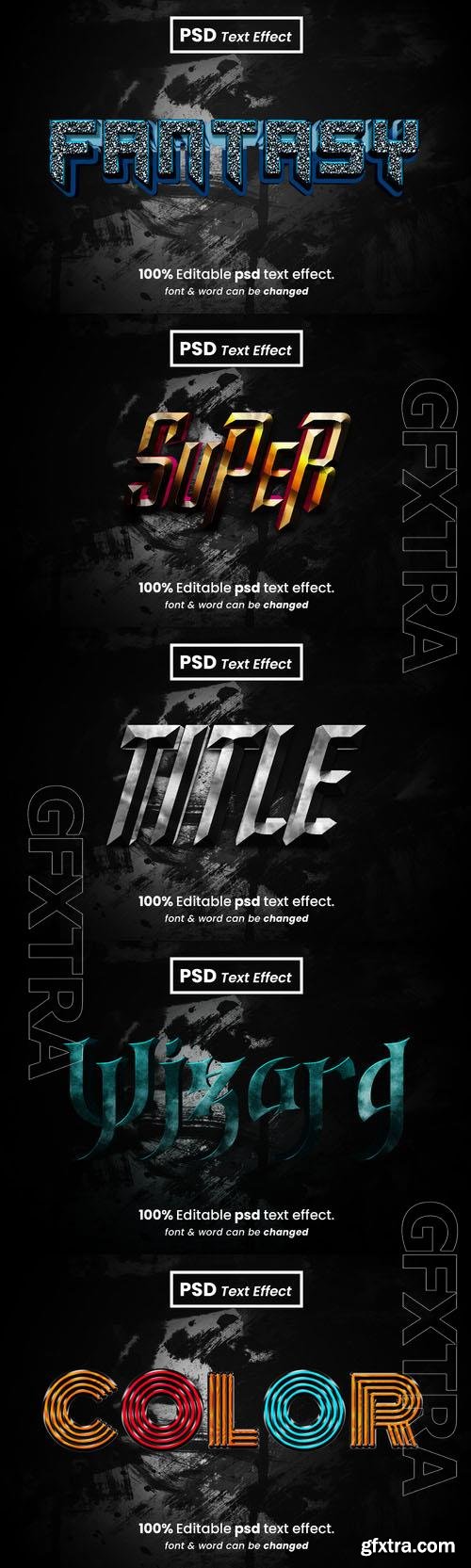 Psd style text effect editable set vol 330 