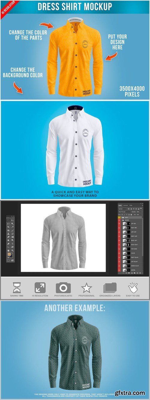 Dress Shirt Mockup Front View