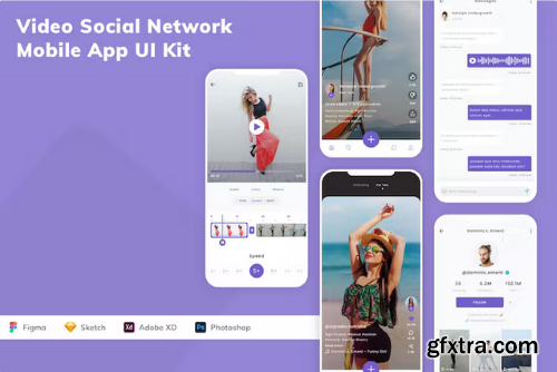 Video Social Network Mobile App UI Kit