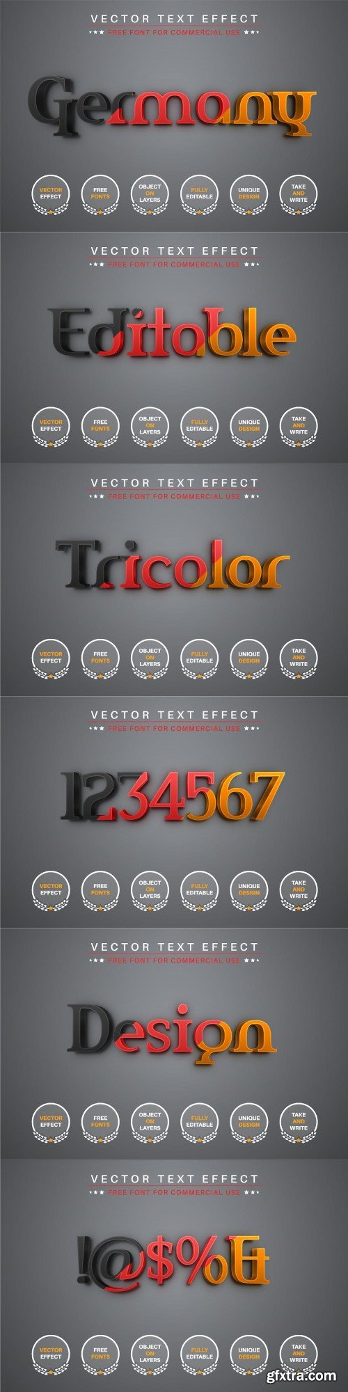 Germany tricolor- Editable Text Effect, Font Style