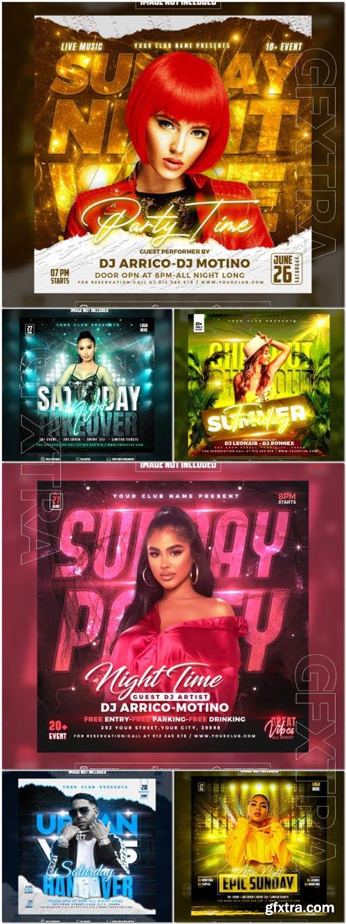 Flyer social media post, psd banner set vol 146