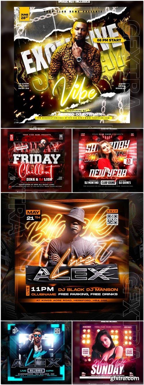 Flyer social media post, psd banner set vol 142