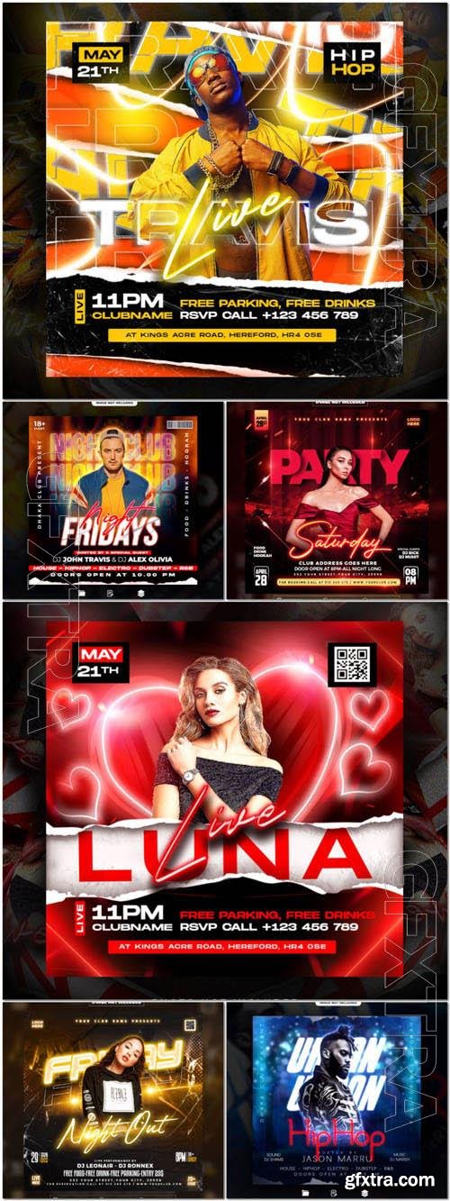 Flyer social media post, psd banner set vol 138