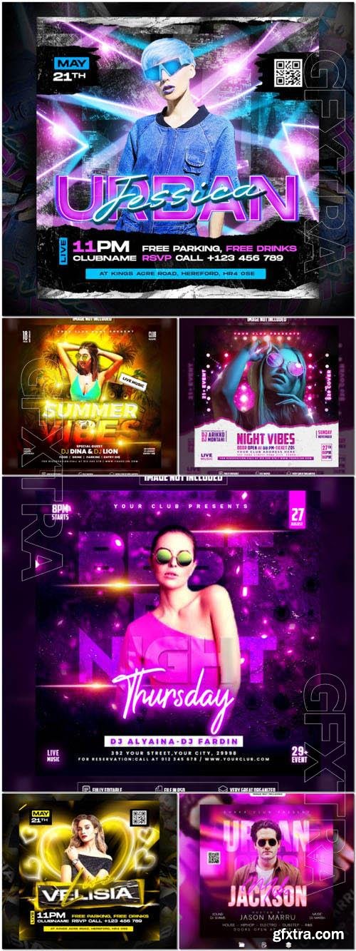 Flyer social media post, psd banner set vol 137