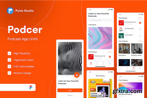 Podcer - Podcast App UI Kits