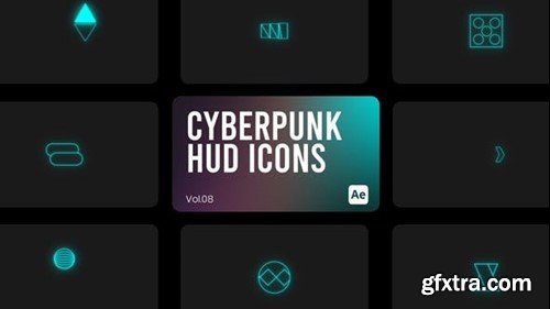 Videohive Cyberpunk HUD Icons 08 for After Effects 44172782