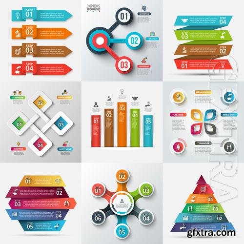 Vector abstract elements of graph diagram with steps creative concept for infographic