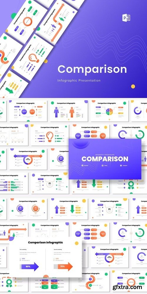 Comparison Infographic PowerPoint Template GQE44ZC