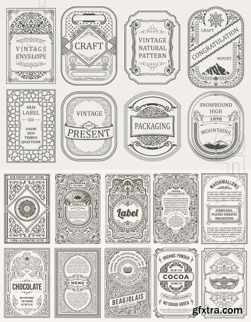 Set vintage vector labels