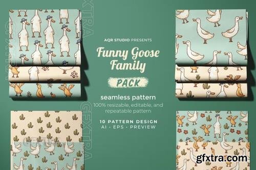 Funny Goose Family - Seamless Pattern 59D5PRZ