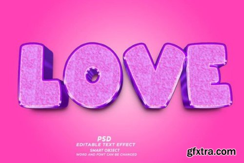 PSD Love 3d Editable Text Effect