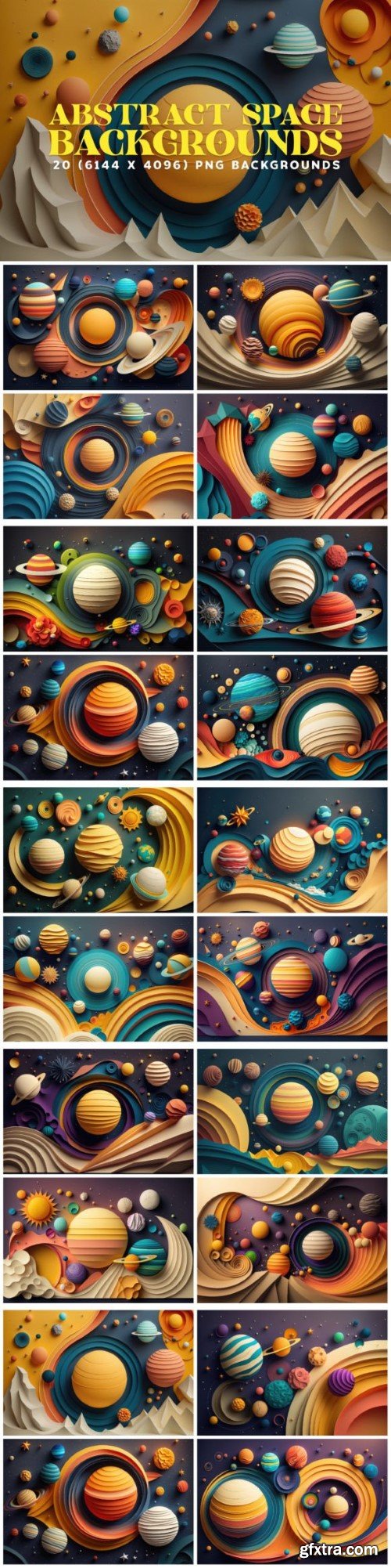 20 Abstract Space Backgrounds 6K