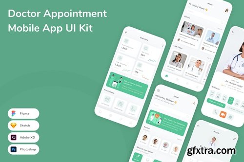 Doctor Appointment Mobile App UI Kit GR4YKEH
