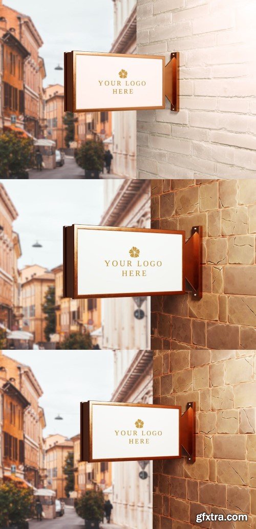 Signboard Copper Logo Mockup