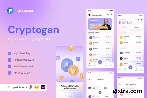 Cryptogan - Cryptocurrency App UI Kits DN83DQK