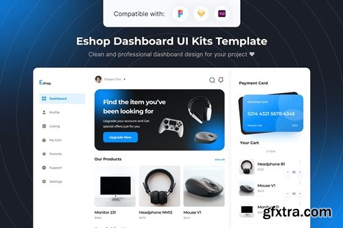 Eshop Dashboard UI Kits Template QQNU5BA