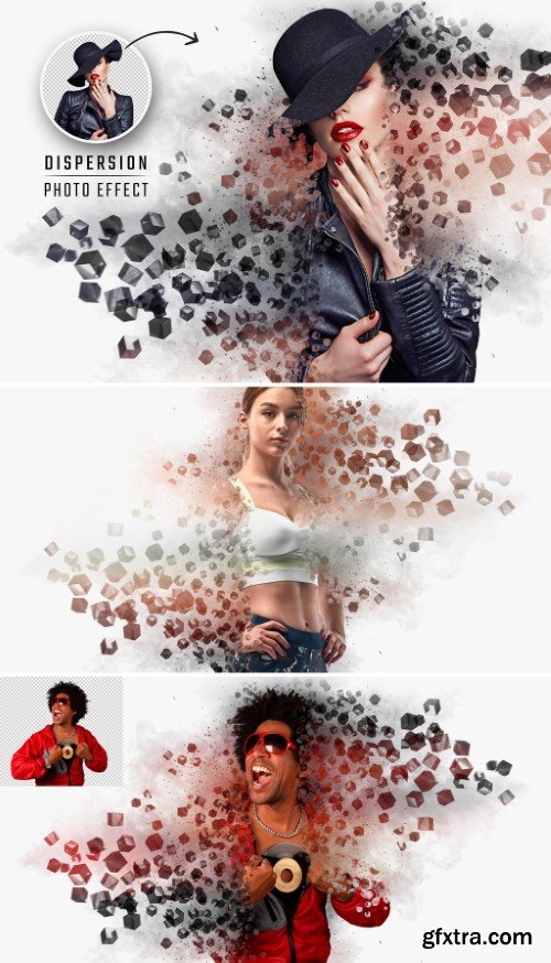 Dispersion Photo Effect with Cubes and Explosion Mockup 540340854