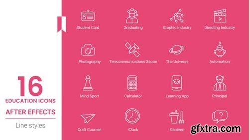 Videohive Education Line Icons pack 44198921