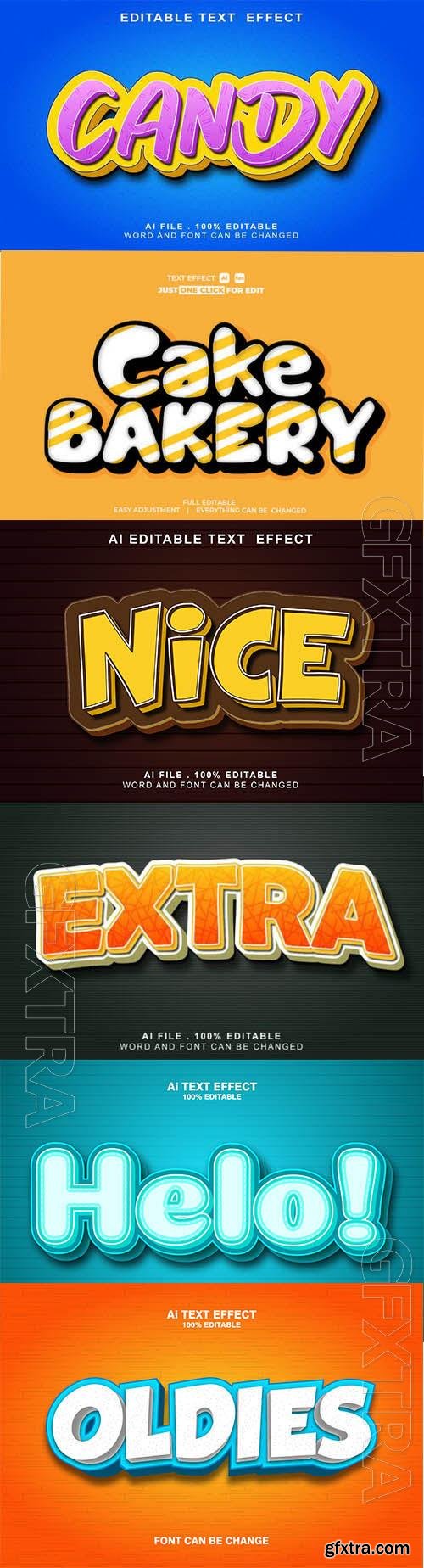 Vector 3d text editable, text effect font vol 93