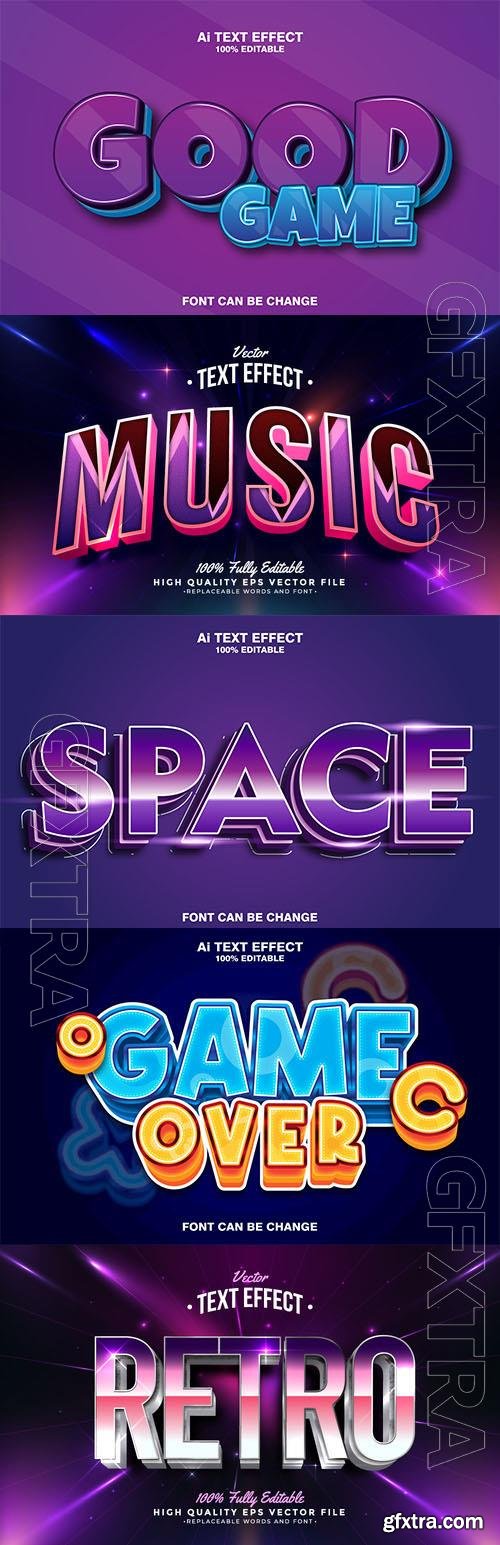 Vector 3d text editable, text effect font vol 92