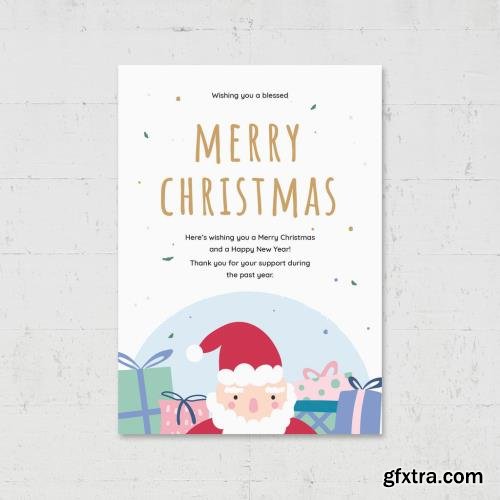 Christmas Card Flyer Printable with Santa Gifts 462311025