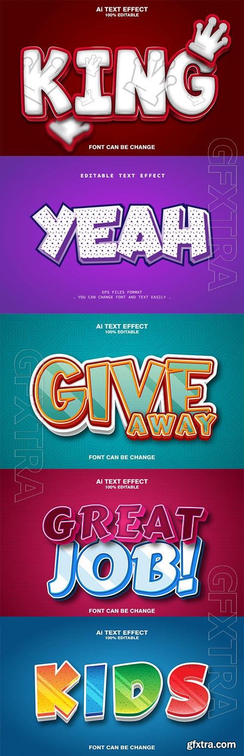 Vector 3d text editable, text effect font vol 91