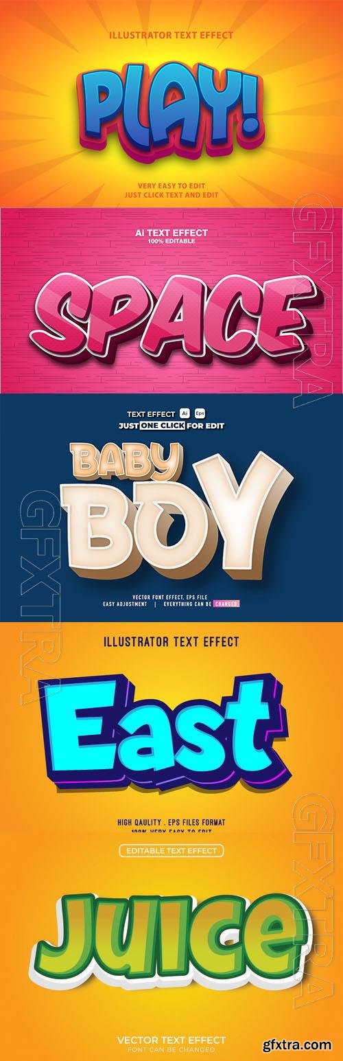 Vector 3d text editable, text effect font vol 90