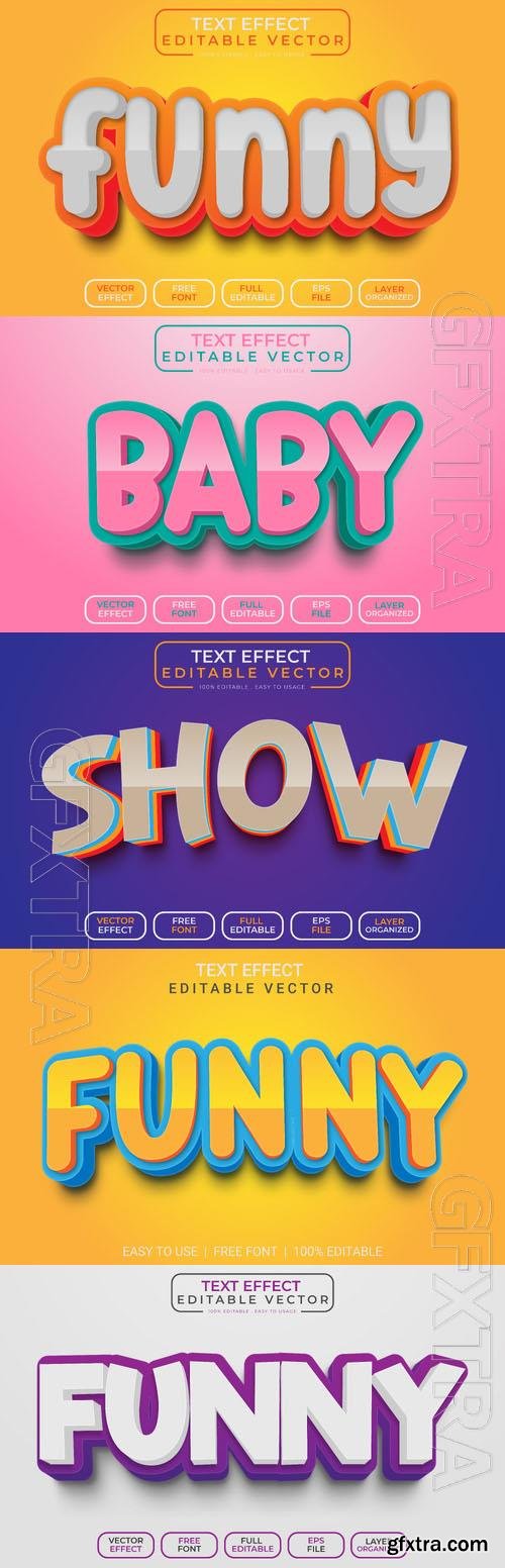 Vector 3d text editable, text effect font vol 87