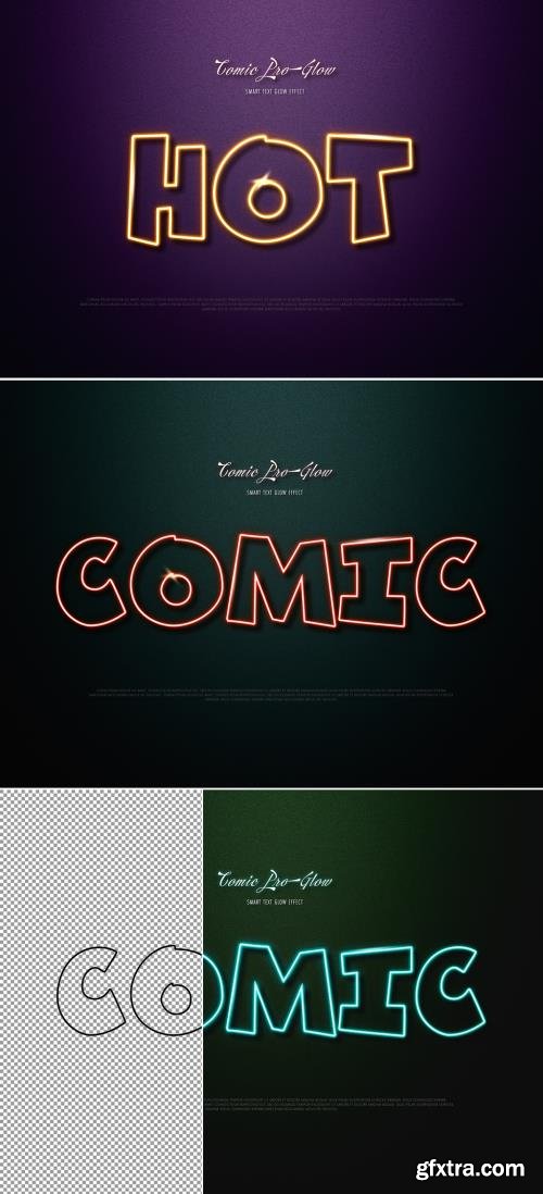 Comic Glow Neon Text Effect 461121276