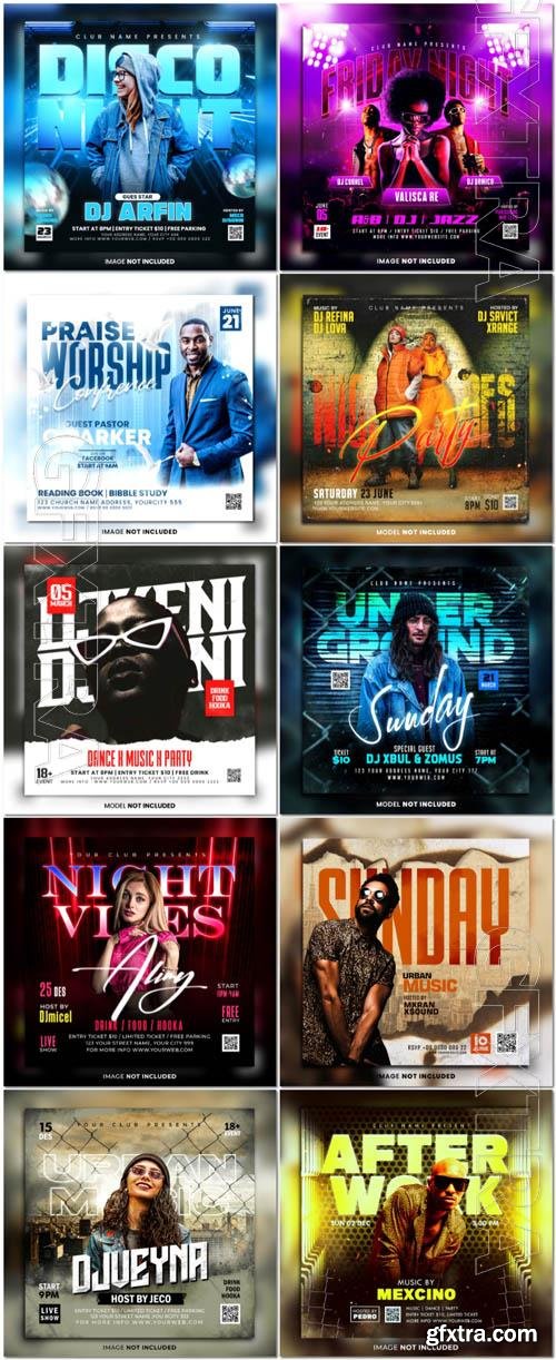 Flyer social media post, psd banner set vol 151