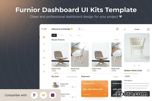 Furnior Dashboard UI Kits Template 8967VAR