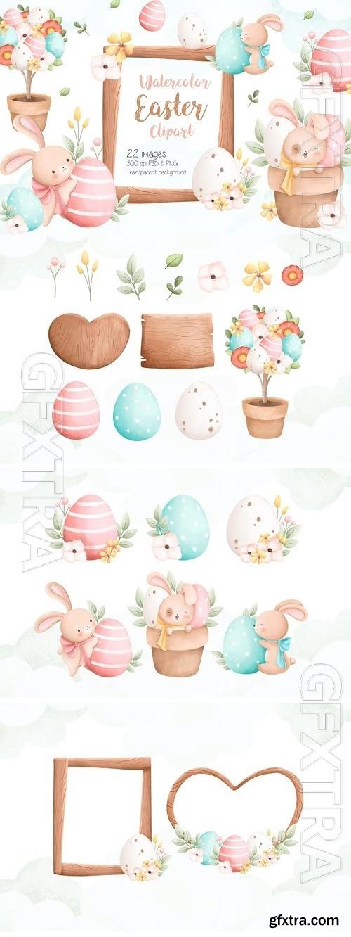 Watercolor Easter Clipart Beautiful Design